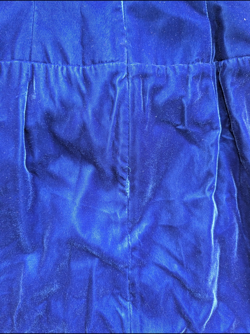 Alex Evenings Womens Blue Vintage Velvet Puff Sleeve Cocktail Midi Dress Size 6 - Picture 9 of 14
